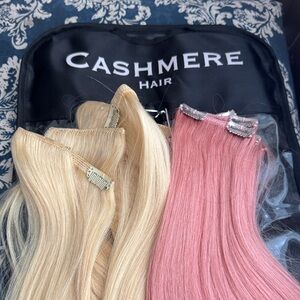 Hair Extensions - Blonde and Pink
